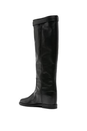 Black calf leather boots VIA ROMA 15 | 3807NERO